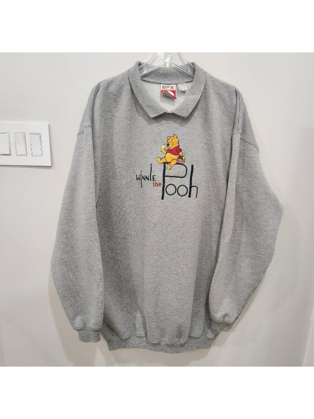Vintage Mickey Inc Sweatshirt Mens XL Gray Winne The Pooh 90s 80s Y2K Disney